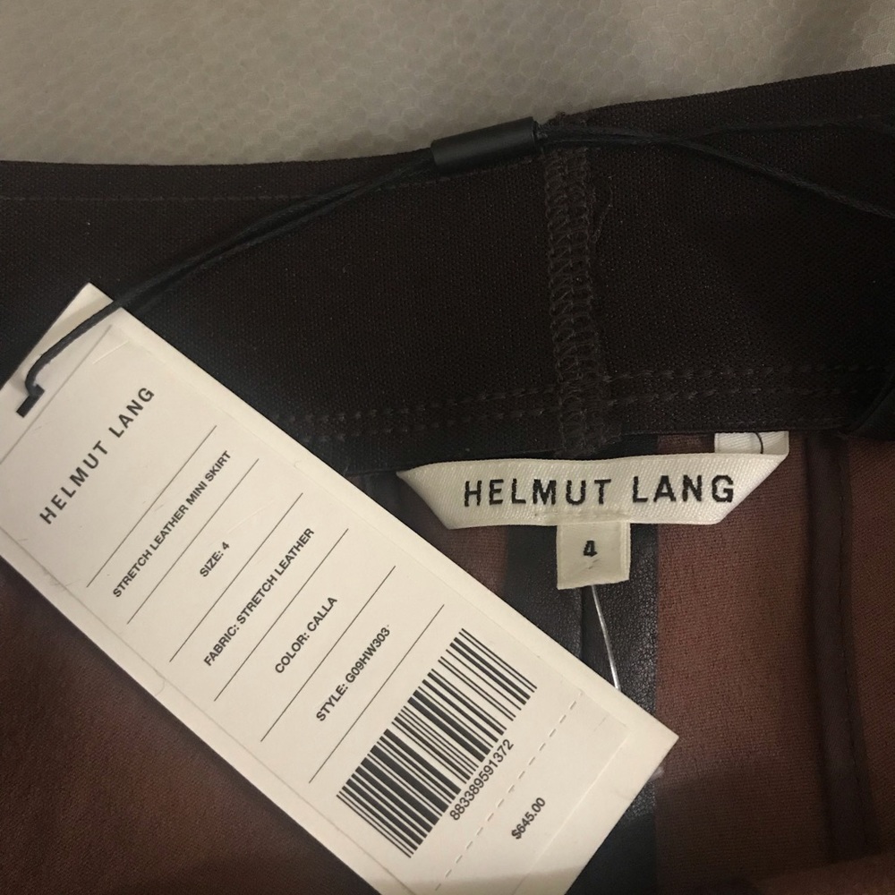 Helmet Lang stretch leather mini skirt NWT size 4